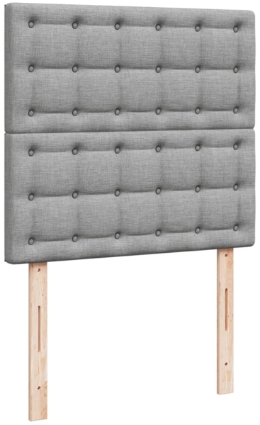 vidaXL Boxspringbett mit Matratze Hellgrau 100x200 cm Stoff 3294281 Bild 8