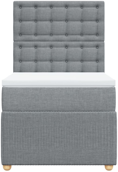 vidaXL Boxspringbett mit Matratze Hellgrau 100x200 cm Stoff 3294281 Bild 5