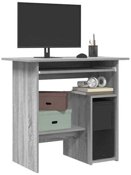 Schreibtisch, Bürotisch, Computertisch Grau Sonoma 80x45x74 cm Holzwerkstoff