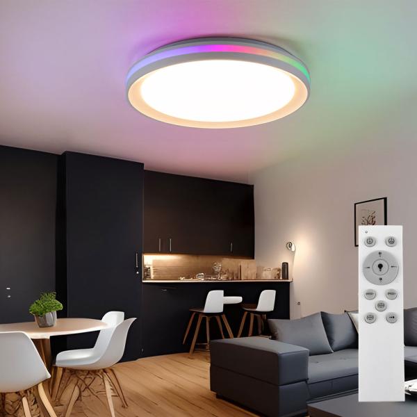 LED Deckenleuchte, Regenbogen Effekt, Fernbedienung, D 40 cm