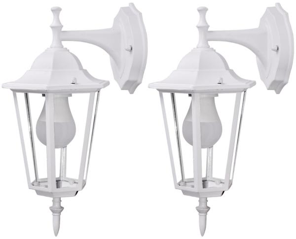 2er Set RGB LED Wandleuchten aus Alu und Glas in weiß VT-750