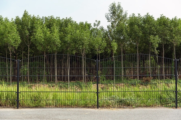 HOME DELUXE Doppelstabmattenzaun Schmuckzaun Berg inkl. Eckpfosten Anthrazit/Grün MORATA - 160 cm x 10m ohne Eckpfosten Bild 3