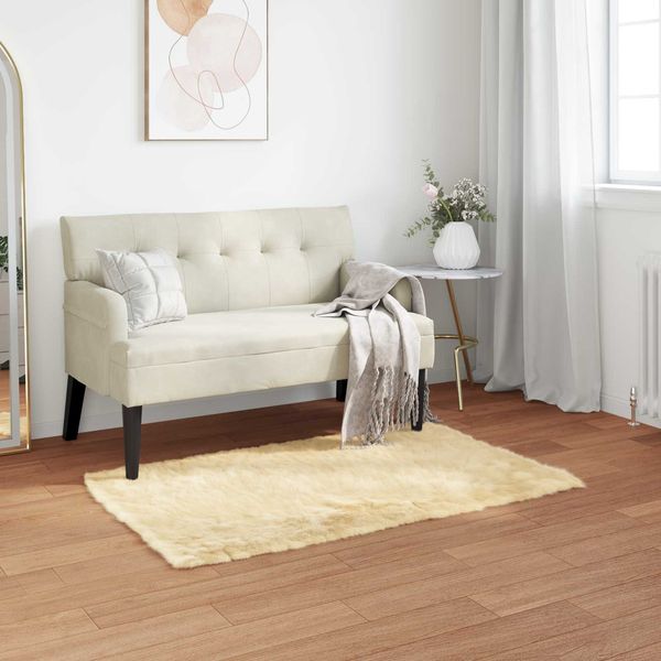 vidaXL Teppich aus Kunstschaffell TAFALLA Creme 80 x 150 cm Polyester 42021500