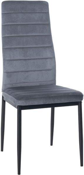 Esszimmerstuhl HADOR - Samt Hellgrau 41.5x40x99 cm | Essstühle Esszimmerstühle Küchenstühle Wohnzimmerstühle