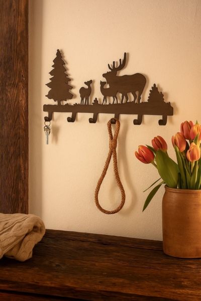 Hakenleiste aus Metall "Waldidylle"