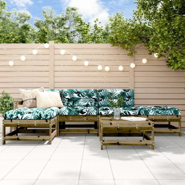 vidaXL 6-tlg. Garten-Lounge-Set Imprägniertes Kiefernholz 3186325