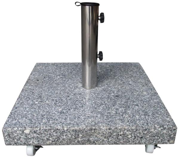 Pure Home & Garden Granit-Schirmständer mit Rollen, grau