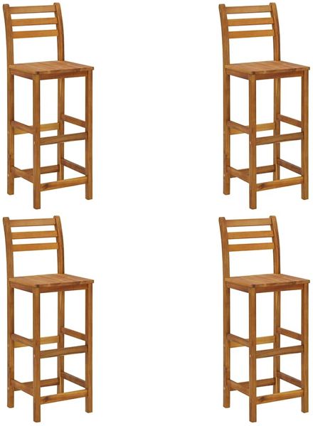 Barhocker LENI 4er Set Massivholz Akazie | Barstühle Küchenhocker Thekenhocker für Küche Hausbar Bild 2