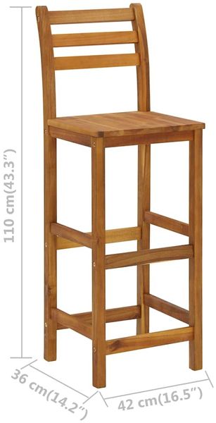Barhocker LENI 4er Set Massivholz Akazie | Barstühle Küchenhocker Thekenhocker für Küche Hausbar Bild 10