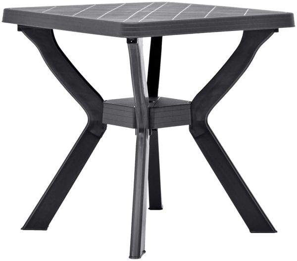 vidaXL Bistrotisch mit Ablage, Kunststoff anthrazit, Ø 70 x H 72 cm