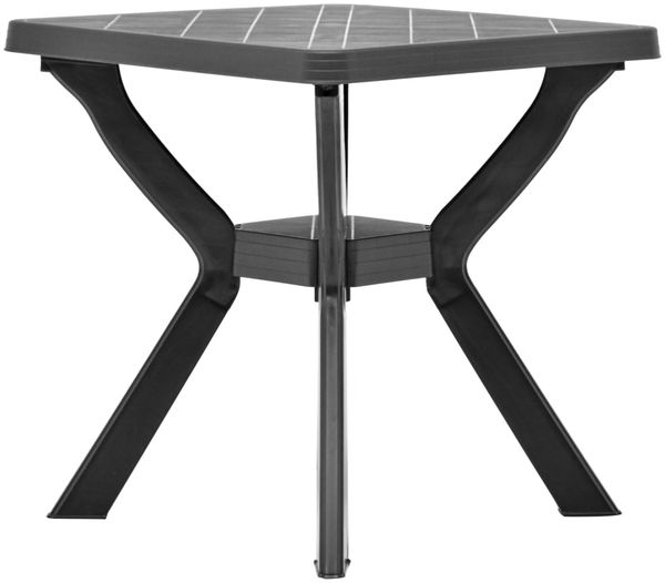 vidaXL Bistrotisch mit Ablage, Kunststoff anthrazit, Ø 70 x H 72 cm Bild 3
