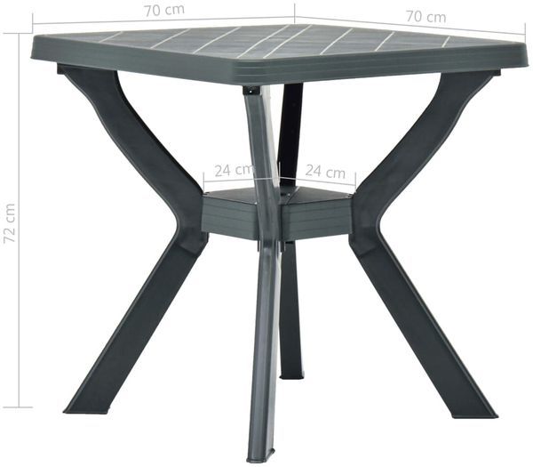 vidaXL Bistrotisch mit Ablage, Kunststoff anthrazit, Ø 70 x H 72 cm Bild 6