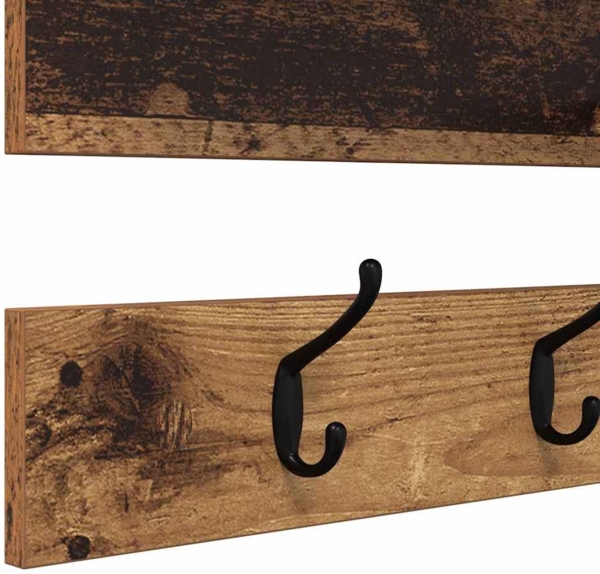 vidaXL Wandmontierter Kleiderständer mit Regal Altholz 90 x 15 x 36 cm 874425 Bild 7