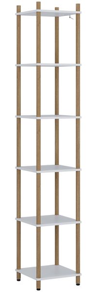 Eckregal Bivio Weiß/Kiefer 30 x 163.5 cm 6 Ablageflächen Vicco