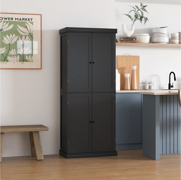 COSTWAY Küchenbuffet Küchenschrank Vorratsschrank 185cm, weiß