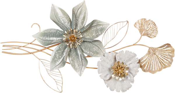 Wandobjekt Blume EUROPIUM Metall 46 cm Gold