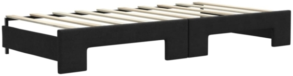 vidaXL Tagesbett Ausziehbar Schwarz 90x190 cm Stoff 3196590 Bild 3