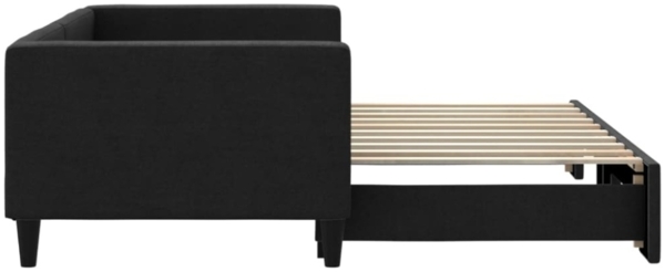 vidaXL Tagesbett Ausziehbar Schwarz 90x190 cm Stoff 3196590 Bild 6