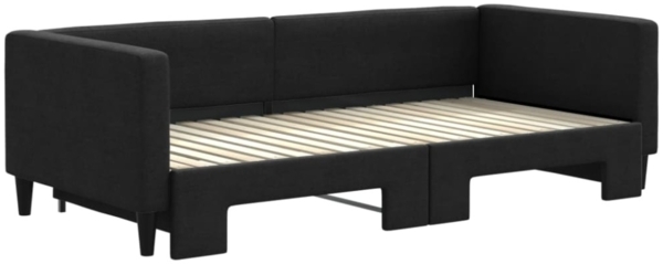 vidaXL Tagesbett Ausziehbar Schwarz 90x190 cm Stoff 3196590 Bild 10
