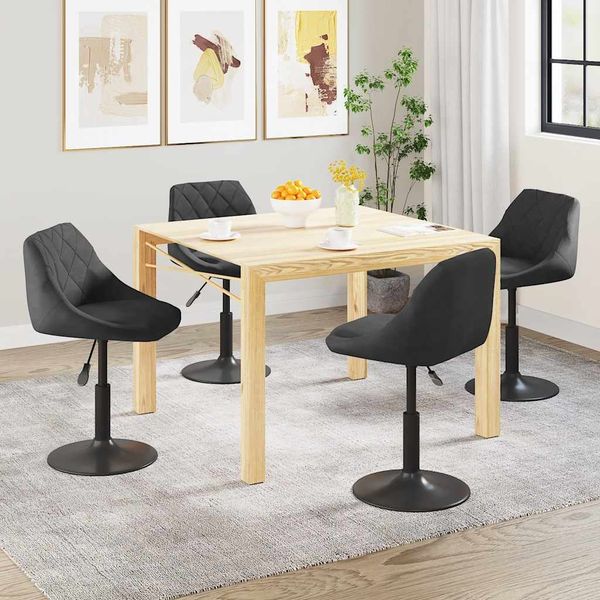 vidaXL Esszimmerstühle 4 Stk. Drehbar Schwarz Samt 3088788