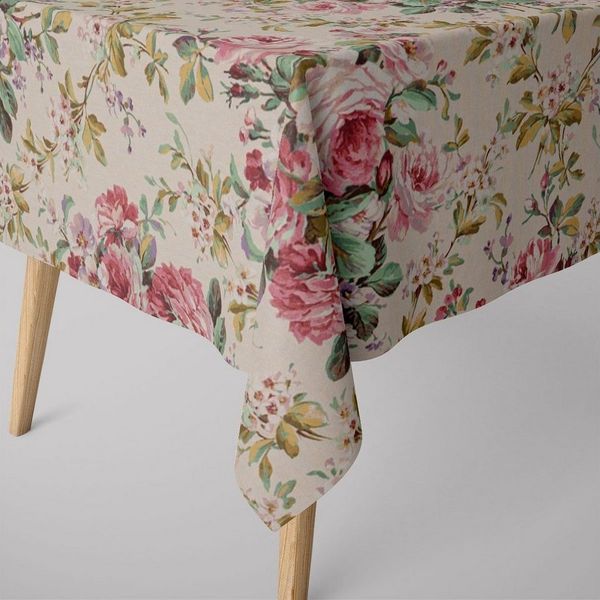 SCHÖNER LEBEN. Tischdecke Tischdecke Digitaldruck Juana Rosen rosa div. Größen, handmade