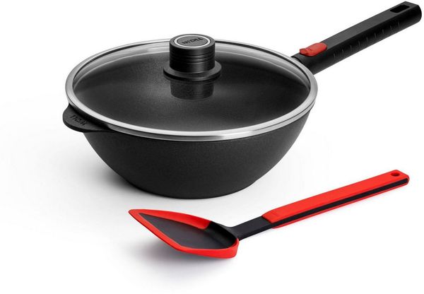 WOLL MADE IN GERMANY Wok Logic XR, Aluminiumguss, Ø 24, inkl. Deckel und Wok-Wender, Induktion