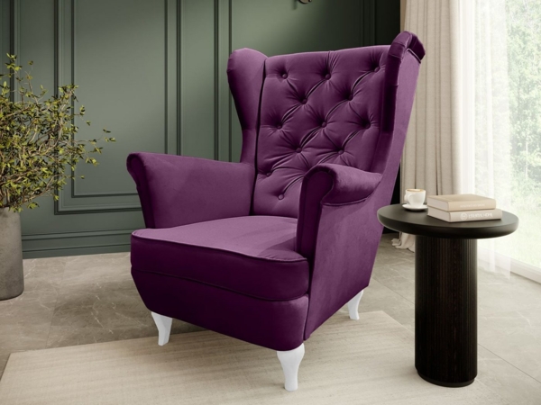 Beautysofa Ohrensessel Ohrensessel Sessel FALCO Chesterfield Wohnzimmersessel Fernsehsessel