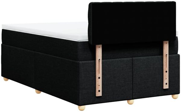 vidaXL Boxspringbett mit Matratze Schwarz 120x200 cm Stoff 3288956 Bild 8