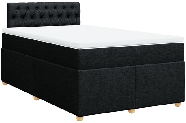vidaXL Boxspringbett mit Matratze Schwarz 120x200 cm Stoff 3288956 Bild 3