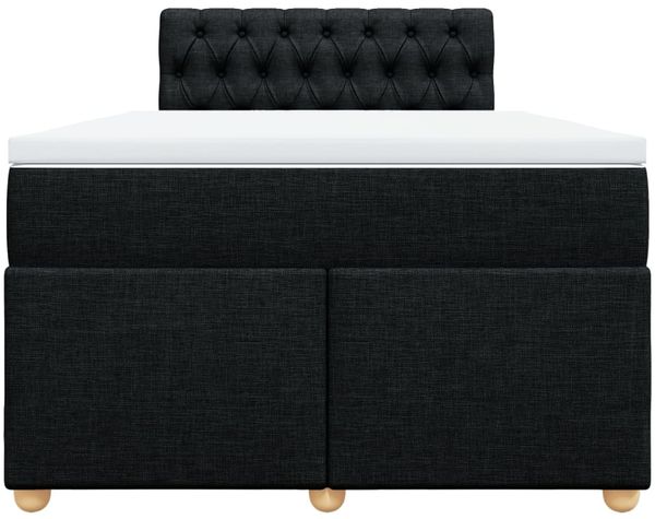 vidaXL Boxspringbett mit Matratze Schwarz 120x200 cm Stoff 3288956 Bild 6