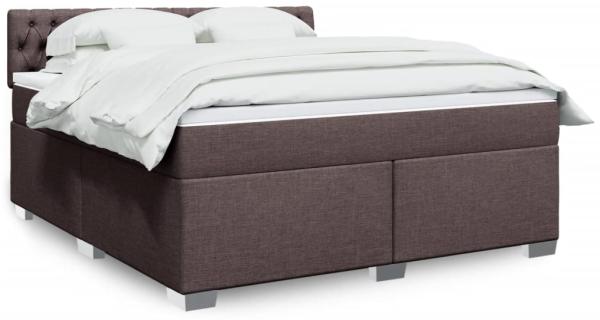 vidaXL Boxspringbett mit Matratze Dunkelbraun 180x200 cm Stoff 3285977