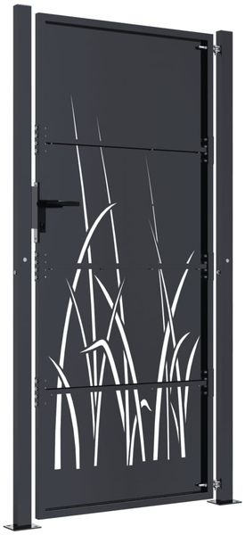 vidaXL Gartentor Anthrazit 100x175 cm Stahl Gras-Design 153170 Bild 4