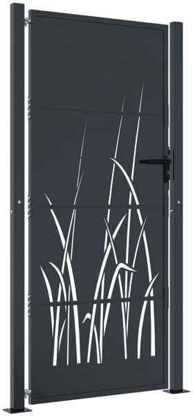 vidaXL Gartentor Anthrazit 100x175 cm Stahl Gras-Design 153170 Bild 2