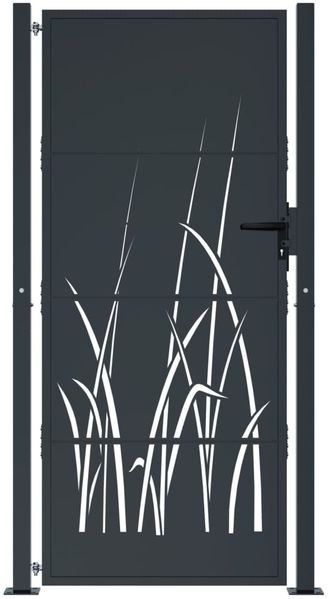 vidaXL Gartentor Anthrazit 100x175 cm Stahl Gras-Design 153170 Bild 3