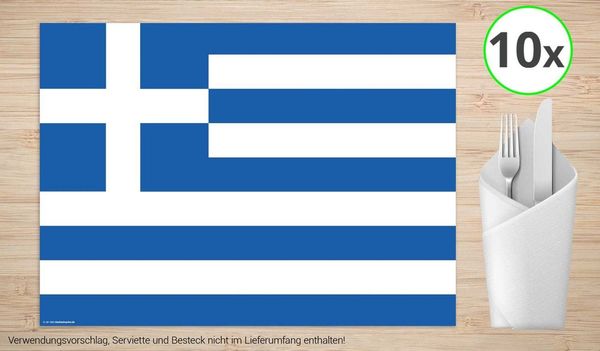 Tischsetmacher Platzset Tischsets I Platzsets - Griechenland Flagge - 10 Stück aus hochwertigem Papier 44 x 32 cm, (10-St)