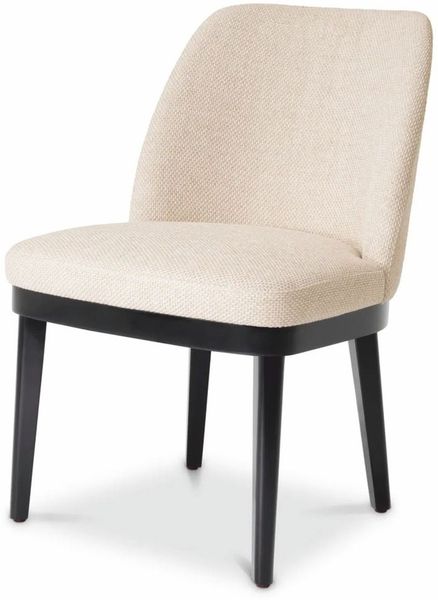 Casa Padrino Luxus Esszimmer Stuhl Naturfarben / Schwarz H. 79 cm - Esszimmer Möbel