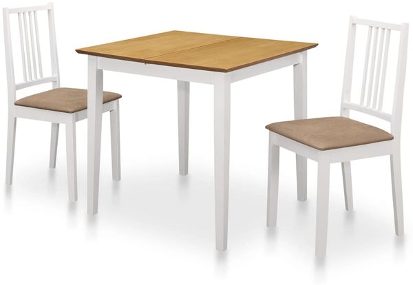 vidaXL 3-tlg. Essgruppe MDF Weiß 276408