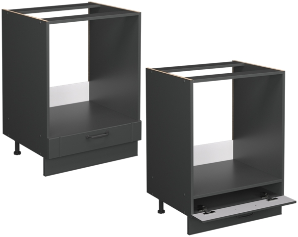 Herdumbauschrank Fame-Line Dunkelgrau 60 cm , AP Eiche Vicco Bild 6