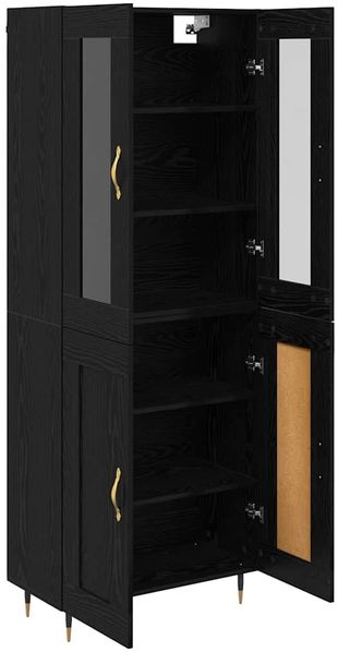 vidaXL Highboard 2 pcs Schwarz Eichen-Optik Holzwerkstoff 3416169 Bild 5