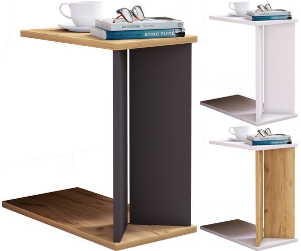 VCM Beistelltisch & Couchtisch Nachto 919240 Weiß H. 49 x B. 25 x T. 50 cm