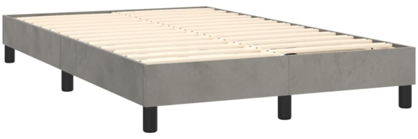 vidaXL Polsterbett mit Matratze & LED Hellgrau 120x200 cm Samt [3134573] Bild 4