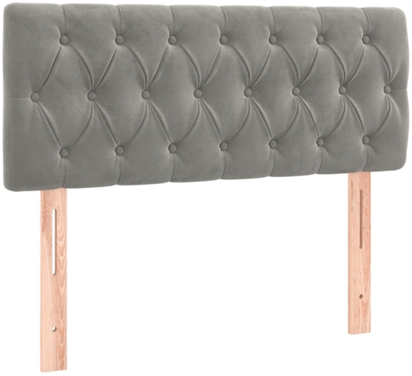 vidaXL Polsterbett mit Matratze & LED Hellgrau 120x200 cm Samt [3134573] Bild 6