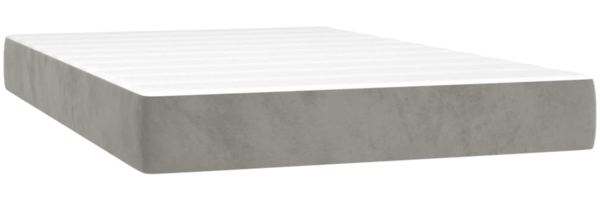 vidaXL Polsterbett mit Matratze & LED Hellgrau 120x200 cm Samt [3134573] Bild 5