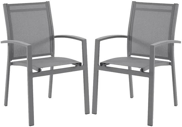 Vente-unique - TELTO Garden dining set Metall Grau - B 61 cm x H 89 cm x L 55 cm