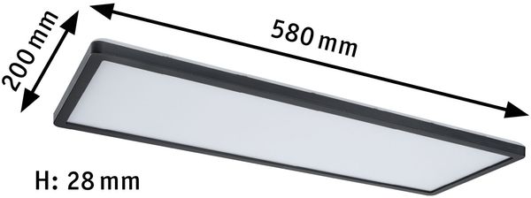 Paulmann No. 71003 LED Panel Atria Shine 580x200 mm 3000K 22W Schwarz dimmbar Bild 3