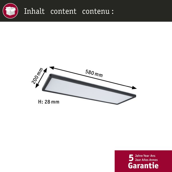 Paulmann No. 71003 LED Panel Atria Shine 580x200 mm 3000K 22W Schwarz dimmbar Bild 2