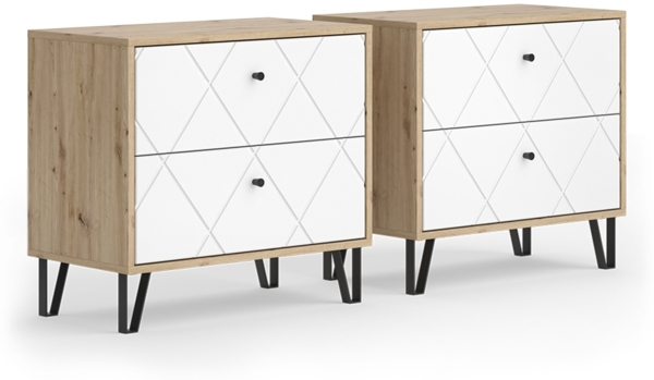 Nachttisch Nizza Artisan-Eiche 2er Set Vicco