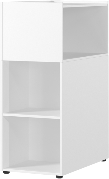 bümö Space Anstellcontainer & Raumteiler in Weiß, Regal Container mit 5 Fächer - Schreibtisch Schrank für Ordner & Akten am Bürotisch - Schreibtischcontainer für Büro & Homeoffice, SPCRT-84