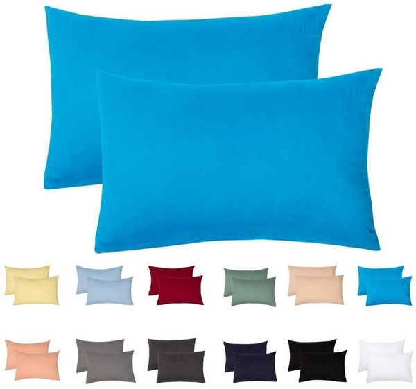 Livessa 2er Set Kissenbezug 40x80 cm -Verdeckter Reißverschluss an der Langen Seite, Kopfkissenbezug aus%100 Baumwolle Jersey Stoff, Ultra weich und atmungsaktiv, Oeko-Tex Zertifiziert