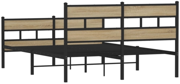 vidaXL Metallbett ohne Matratze Sonoma-Eiche 140x190 cm 4017120 Bild 5